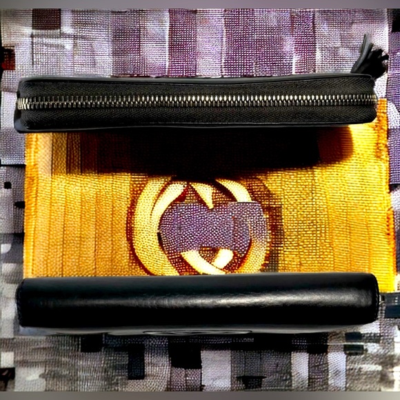 Authentic‼️ Gucci SOHO zippy wallet black Ladies. GG logo. - Picture 4 of 10